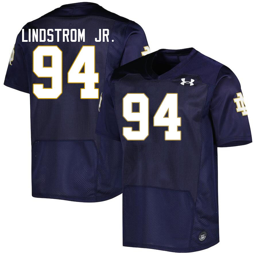 Men #94 Eric Lindstrom Jr. Notre Dame Fighting Irish College Football Jerseys Stitched-Navy